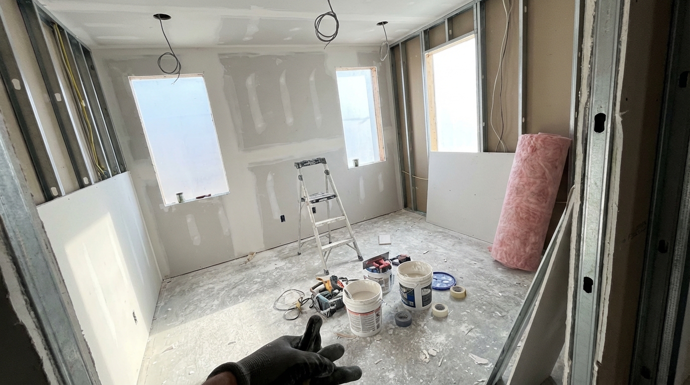 Chantier Villa Kirchberg · cloisons sèches